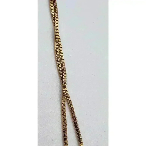 Large Black Pearl Necklace 18K Gold GP Genuine Pendant CZ Accent Box Chain - Picture 5 of 10